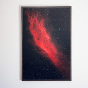 California Nebula Printed on eSatin Sunset Paper, black Square Frame with Optium Museum Acrylic