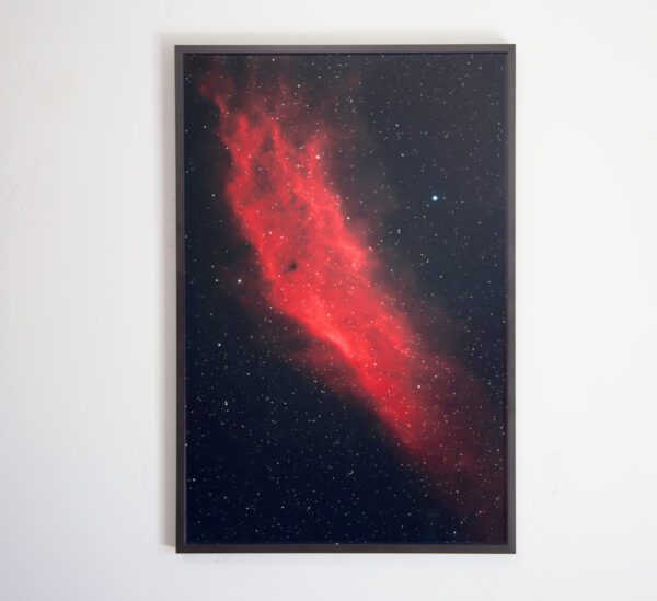 California Nebula Printed on eSatin Sunset Paper, black Square Frame with Optium Museum Acrylic